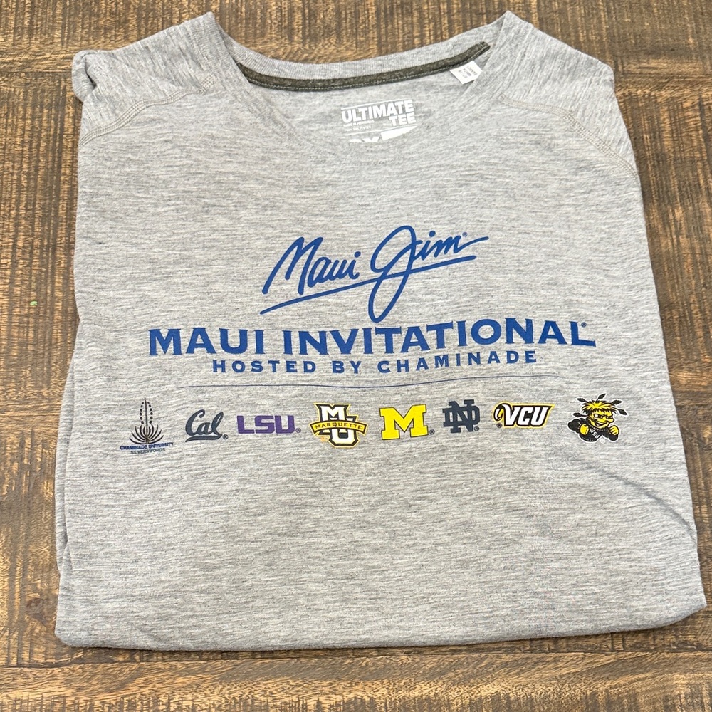 Maui Jim Light Gray Men's Tee Maui Invitational Basketball